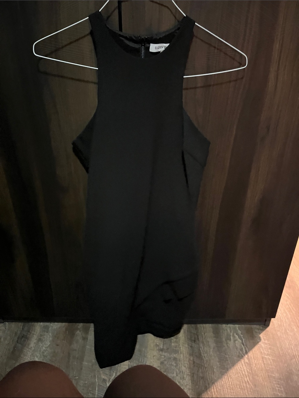 Elan Black High Neck Mini Dress